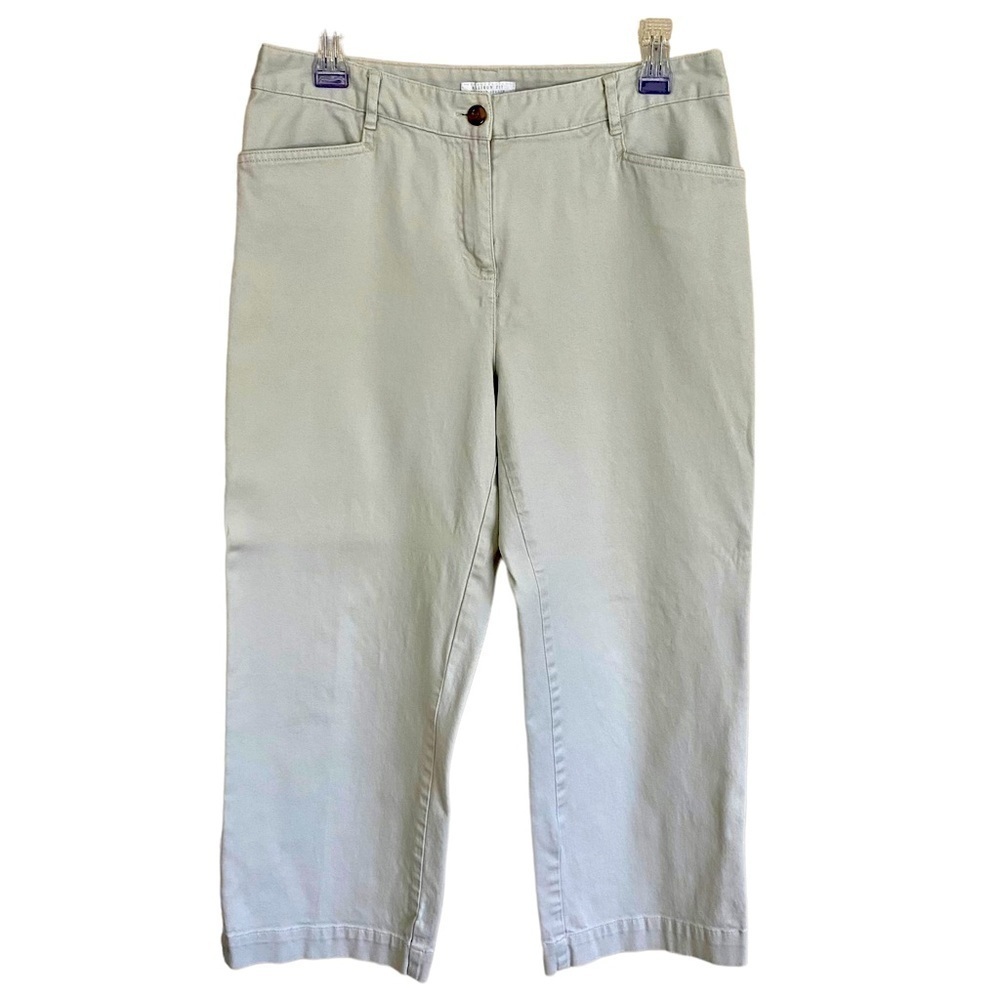 Off White Beige Cropped Capri Pants Size 8 Summer Casual